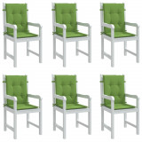 VidaXL Perne scaun spătar scund 6 buc. melanj verde 100x50x4 cm textil