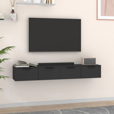 vidaXL Dulapuri de perete, 2 buc., Negru, 68x30x20 cm, lemn compozit 3115893 foto