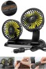 Ventilator dublu pentru masina, rotire 360 grade, 10W, 2 trepte de viteza si stickere pentru numar de telefon - 12V, Oem