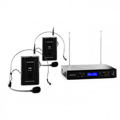 Auna Pro VHF 400 Duo 2 2 canale VHF microfon fara fir set receptor 1x + 2x microfoane - casca foto