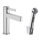 Cumpara ieftin Set baterie lavoar, Hansgrohe, Finoris, cu dus igienic, ventil push-open, crom