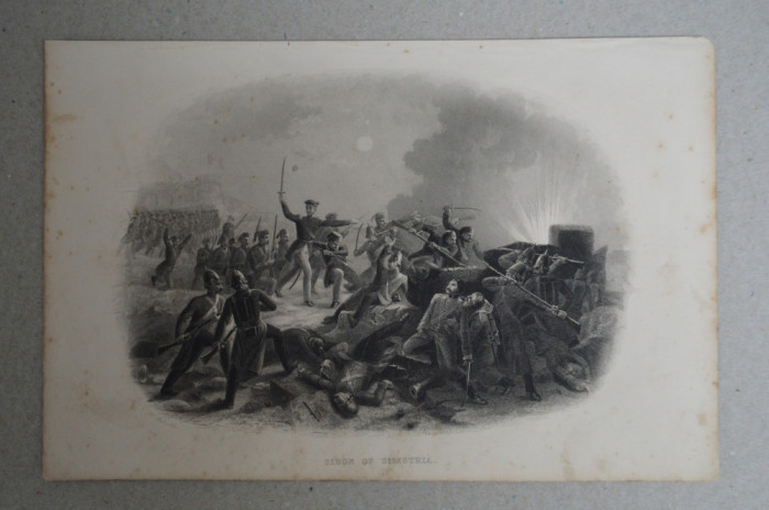 Harden Sidney Melville &quot;Siege of Silistra&quot; gravura 1854