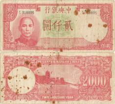 1942, 2.000 yuan (P-253) - China! foto
