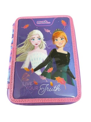 Penar Echipat Dublu Roz/Mov Frozen Elsa si Anna Live your fruth 15x21x4 cm foto