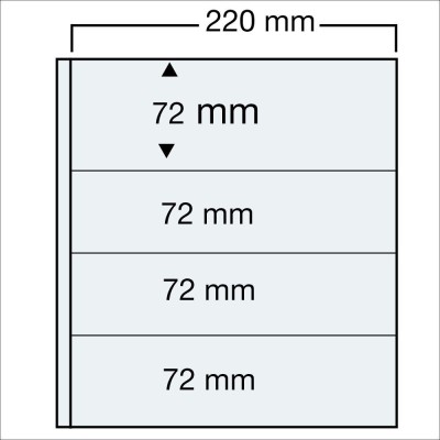 Set 15 folii pentru bancnote 4 buzunare de 220 x 72 mm foto