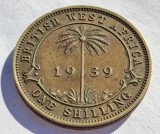 261. Moneda Africa de Vest Britanica 1 shilling 1939