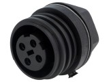 Conector Circular Soclu Mamă 4 PIN Nichelat Buccaneer 900
