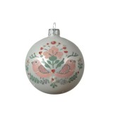 Cumpara ieftin Glob - Glass Matt Birds - Winter White | Kaemingk