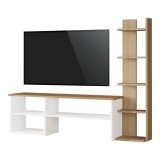 Set mobilier living Perla, Pako World, Alb-Natural, 120x29x41 cm