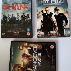 3 filme (5DVD) Shank Hot Fuzz The Hangover III Simon Pegg Bradley Cooper F15