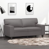 Cumpara ieftin Canapea cu 2 locuri, gri, 120 cm, piele ecologică