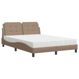 Cumpara ieftin Pat cu saltea, Zadar, cappuccino, 140x200cm piele ecologica