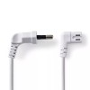 Cablu alimentare Euro tata cotit - 2 Pini IEC-320-C7 cotit 3m alb Nedis