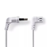 Cablu alimentare Euro tata cotit - 2 Pini IEC-320-C7 cotit 3m alb Nedis