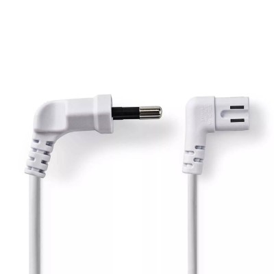 Cablu alimentare Euro tata cotit - 2 Pini IEC-320-C7 cotit 3m alb Nedis foto