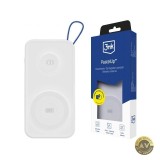 Baterie Externa Wireless 3MK PastelUp 10000mAh 22.5W QC + PD + FQI 1 x USB-A - 1 x USB-C - 2 x QI Alba