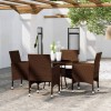 Gossi set mobilier bistro, 3 piese, maro, poliratan/sticla securizata