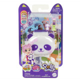 Mini gentuta in forma de animalut cu accesorii, Polly Pocket, Panda, HRD38