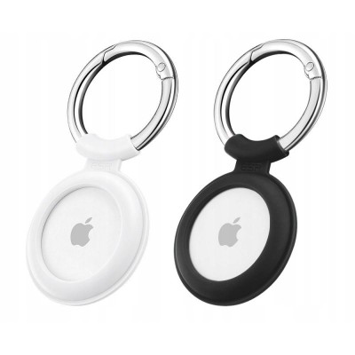 Husa Protectie Tag ESR Cloud pentru Apple AirTag, Set 2 Bucati, Culori Diferite, Neagra Alba foto