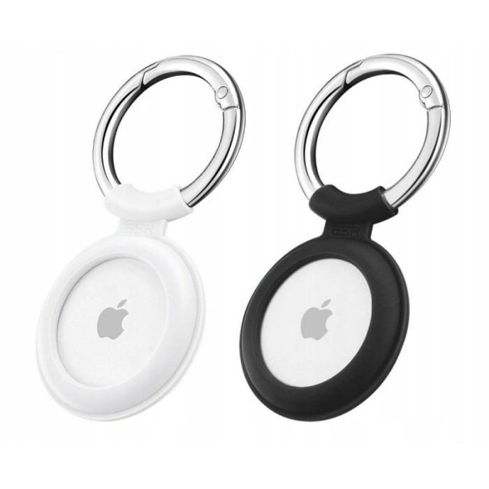 Husa Protectie Tag ESR Cloud pentru Apple AirTag, Set 2 Bucati, Culori Diferite, Neagra Alba