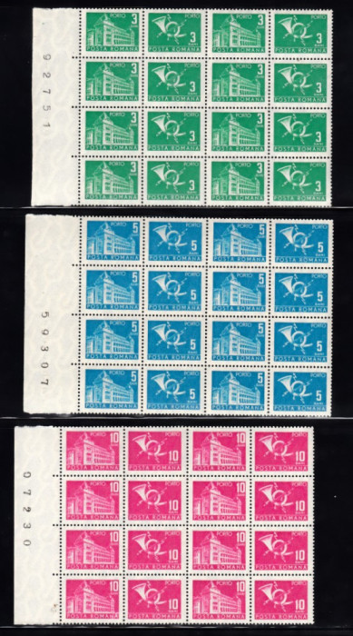 M2 TW F - 1967 - Timbre fiscale si porto - Porto duble - perechi de cate opt