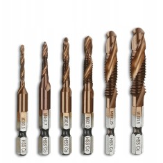Set profesional cu 6 piese, gaurire + filet, m3 - m10, extra duritate (cobalt) foto