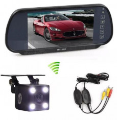 Pachet Auto De Mers Inapoi Monitor Lcd +Camera 4 Led Wireless foto