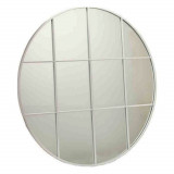 Oglinda decorativa Circular, Gift Decor, &Oslash;100 cm, metal, alb