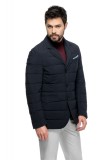 Sacou Barbati Slim Bleumarin Puf Gasca, Elegant, Calduros, Fabricat in Romania