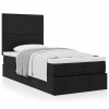 Gossi cadru pat otoman cu saltea tesatura neagra 90x200cm