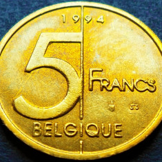 Moneda 5 FRANCI - BELGIA, anul 1994 *cod 1230 - text BELGIQUE