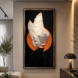 Tablou Decorativ Aripi de Lumina,80 x 160 cm,Sticla si MDF