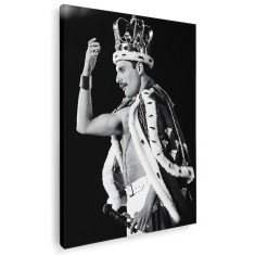 Tablou canvas portret Freddie Mercury Queen in alb negru 1022 Tablou canvas pe panza CU RAMA 20x30 cm