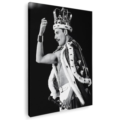 Tablou canvas portret Freddie Mercury Queen in alb negru 1022 Tablou canvas pe panza CU RAMA 80x120 cm foto