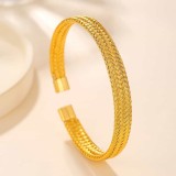 Brățară &Icirc;mpletită Din Oțel Inoxidabil Placată Aur 18K &ndash; Stil Elegant -B930K