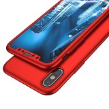 Cumpara ieftin Husa Iphone X 360 Decupata (Red) cu Protectie Ecran, Ipaky