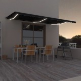 VidaXL Copertină retractabilă manual cu LED, antracit, 600x350 cm