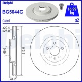 Set discuri frana fata DELPHI, Audi A1 Sportback (Gba), 07.2018-, Fata; puntea fata