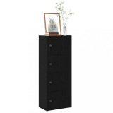 Gossi biblioteca stejar negru 40x24x102 cm lemn prelucrat