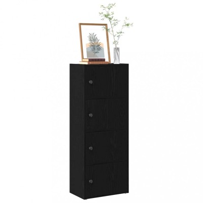 Gossi biblioteca stejar negru 40x24x102 cm lemn prelucrat foto