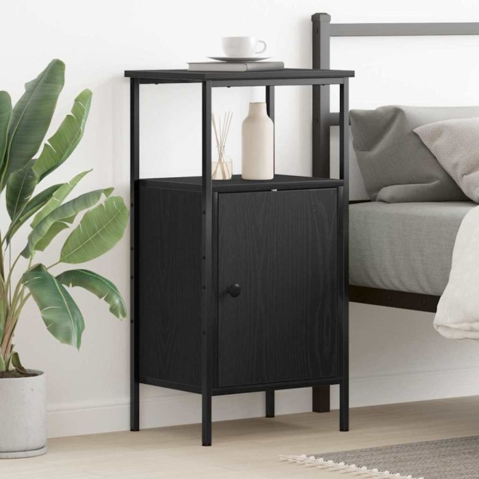 vidaXL Dulap de noapte Stejar negru 41 x 31 x 80 cm Lemn compozit 862917