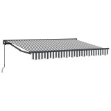 vidaXL Copertină retractabilă manuală Antracit și Alb 3 x 2 m 3420389