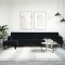 Canapea extensibilă &icirc;n formă de L negru 260x140x70 cm catifea