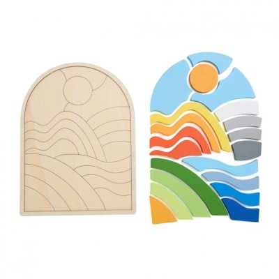 PUZZLE CURCUBEU DIN LEMN, 21 DE PIESE, MOMKI foto