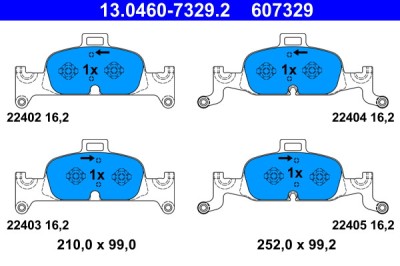 ATE 13.0460-7329.2 set placute frana,frana disc foto