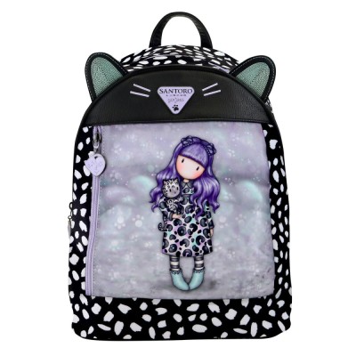 Rucsac Casual Gorjuss Smitten kitten Negru Alb (25,5 x 31 x 10 cm) foto