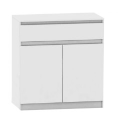 Comoda cu 2 usi si 1 sertar din mdf alb Hany NEW 90x49x95 cm