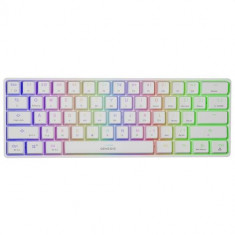 Tastatura gaming Genesis Thor 660, Wireless, RGB, Iluminare de fundal (Alb)