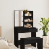 VidaXL Masă de toaletă cu oglindă, negru, 74,5x40x141 cm 802805