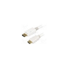 Cablu DisplayPort - HDMI, DisplayPort mufa, HDMI mufa, 2m, alb, LOGILINK - CV0055